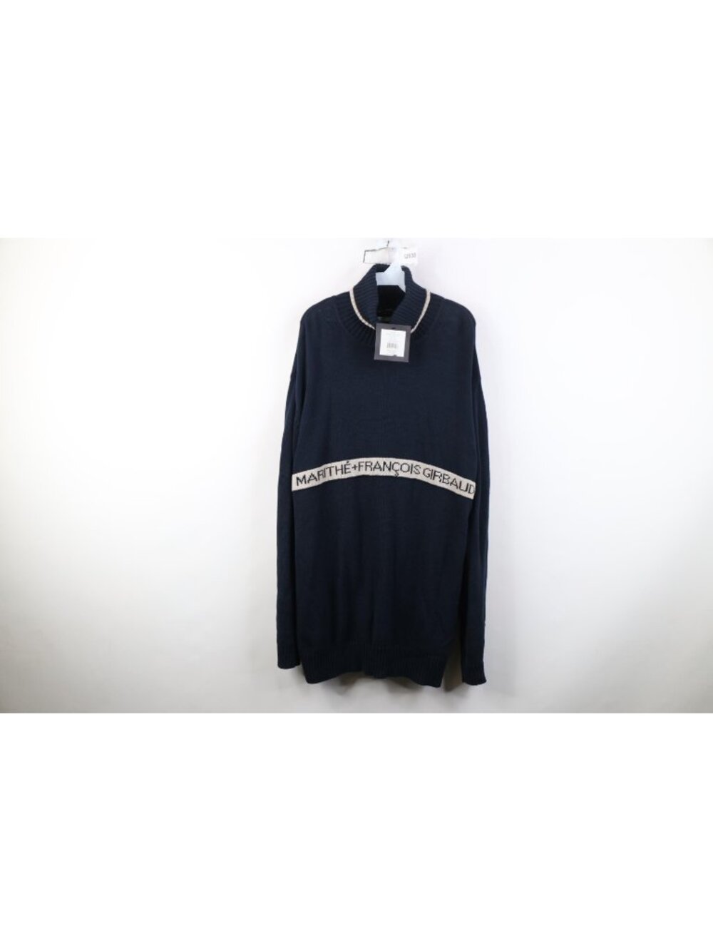 Deadstock Vintage 90s Marithe Francois Girbaud Mens 2XL Turtleneck Sweater Blue